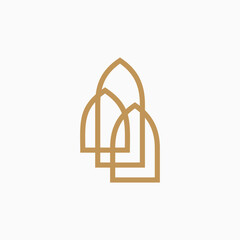 Fototapeta premium mihrab niche arch door logo vector icon illustration