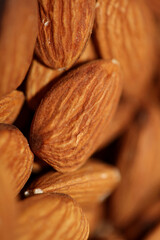 Dry fruit almond close up background prunus amygdalus family rosaceae botanical high quality big size print