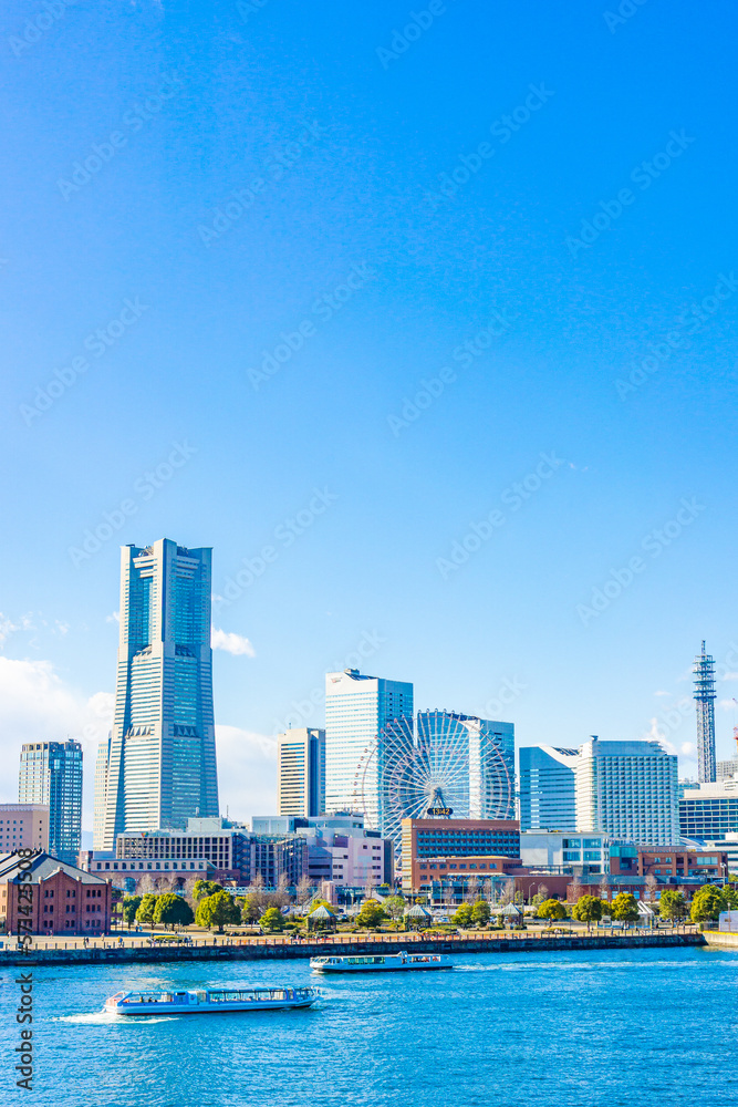 Poster 神奈川県横浜市みなとみらい地区の都市風景