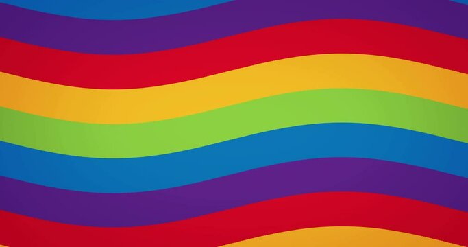 Animation of rainbow colours waving in repetition