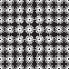 White Islamic Geometric Pattern on Black Background Vector Illustration