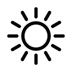 Sun icon to show the time of day in the weather forecast or lighting brightness
