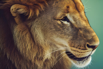 Lion king isolated , Portrait Wildlife animal , generative ai