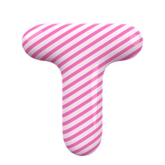 Letter T Stripes Balloon Alphabet Pink With Generative AI