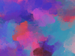 Colorful oil paint brush abstract background pink blue