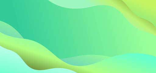 Wavy turquoise green background for banner template