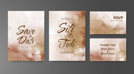 Wedding invitation with abstract watercolor background