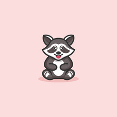 cute racoon concept loggo design