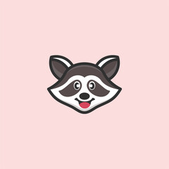 cute racoon concept loggo design