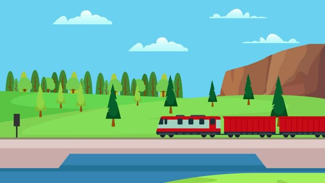 Passenger train rides along the scenic route