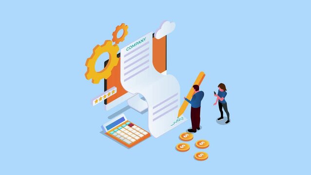 Entrepreneurs signing company registration