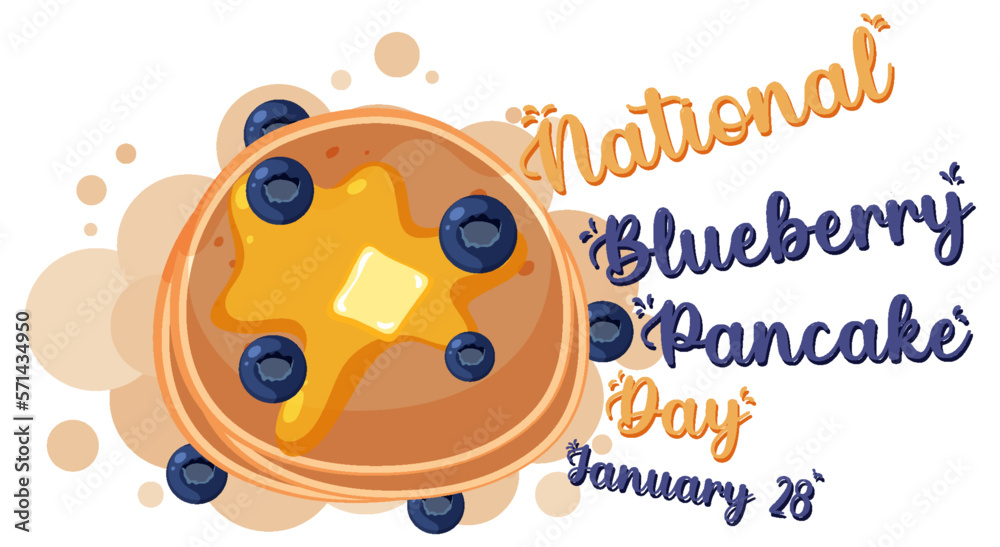 Canvas Prints National Blueberry Pancake Day Banner