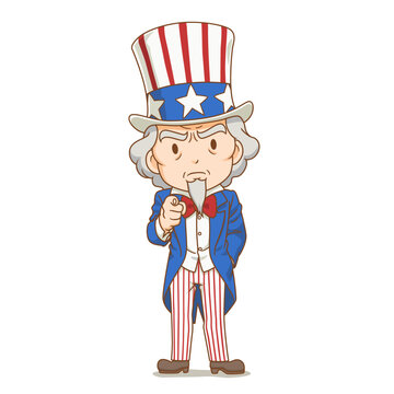 Cartoon character of uncle Sam.