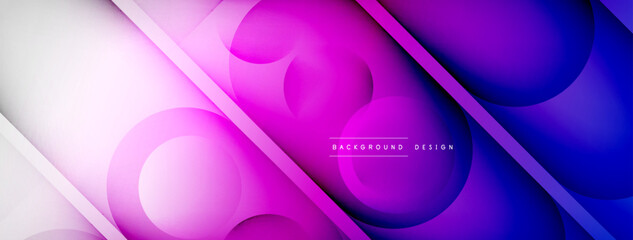 Light geometric abstract background with lines, circles