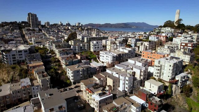 san francisco telegraph hill aerial