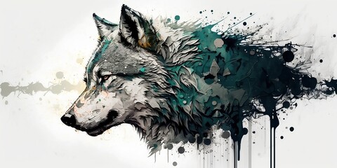 Experience the Mystique and Beauty of the Wild with a Captivating Generative AI-Generated Drawing of a Majestic Wolf, Perfectly Embodying the Spirit of This Iconic Animal