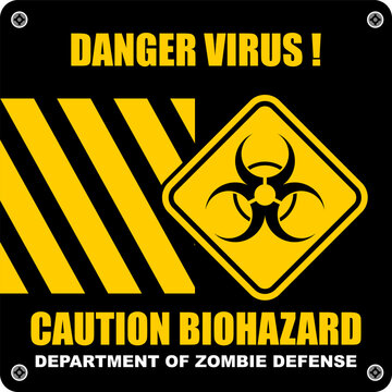Danger Virus, Caution Biohazard, sign vector