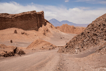 Empty road in Valle de La Luna, Atacama Desert, Chile