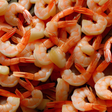 Detailed Closeup of Shrimps - Seafood