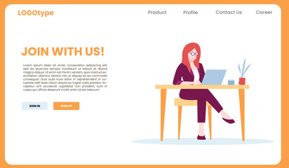 vector we are hiring landing page for web banner