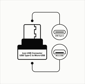 usb otg connector vector design illustration line art