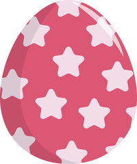 Pink and Star Drawing on Easter Egg PNG