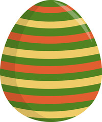 Green and Yellow Line Drawing on Easter Egg PNG