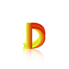 3d illustration blender text alphabet D on a transparent background suitable for design logo symbols