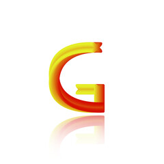 3d illustration blender text alphabet G on a transparent background suitable for design logo symbols