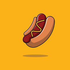 Hotdog cartoon vector icon illustration