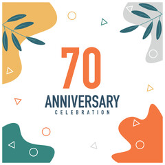 70th anniversary celebration vector colorful design  on white background abstract illustration