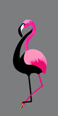 2d flamingo illustration ,Generative AI