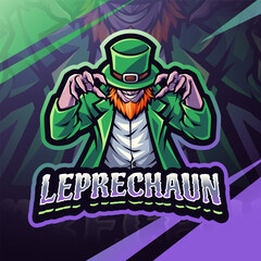Leprechaun esport mascot logo design © Visink.art