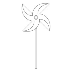 Paper windmill icon. vector