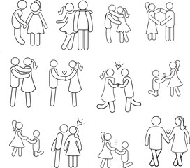 Couple Icon in Thin Line