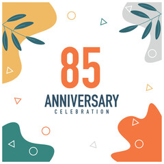 85th anniversary celebration vector colorful design  on white background abstract illustration
