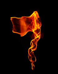 Fire ax isolated on black background.