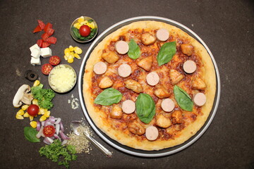 Chicken and Sausage Pizza