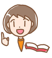 教科書を持った女性の先生