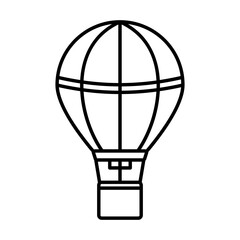 Simple And Clean Hot Air Balloon Icon Outline Vector Illustration