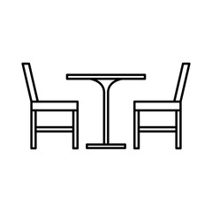 Chair And Table Icon Outline Vector Illustration