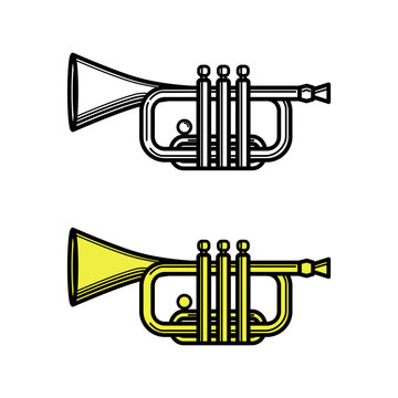 Trumpet Icon Outline Vector Illustration