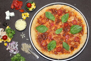 pizza with vegetables