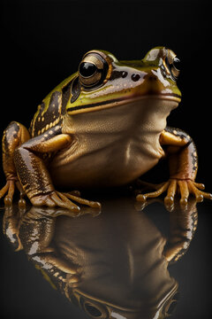 Photo portrait of a frog