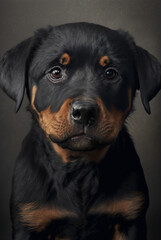 Portrait Photo of a Rottweiler Puppy
