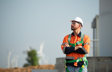 Engineer at Natural Energy Wind Turbine site with a mission to climb up to the wind turbine blades...