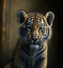 portrait of a bengal tiger cub