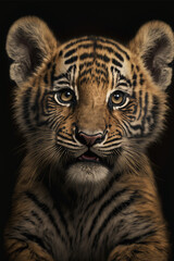 portrait of a baby tiger cub