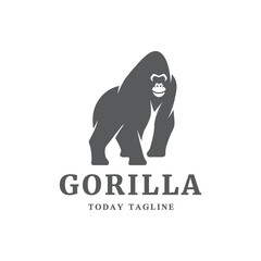 gorilla primate wildlife king powerful mammal strong character angry modern logo design vector