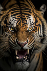 Close Up of an Angry Tiger
